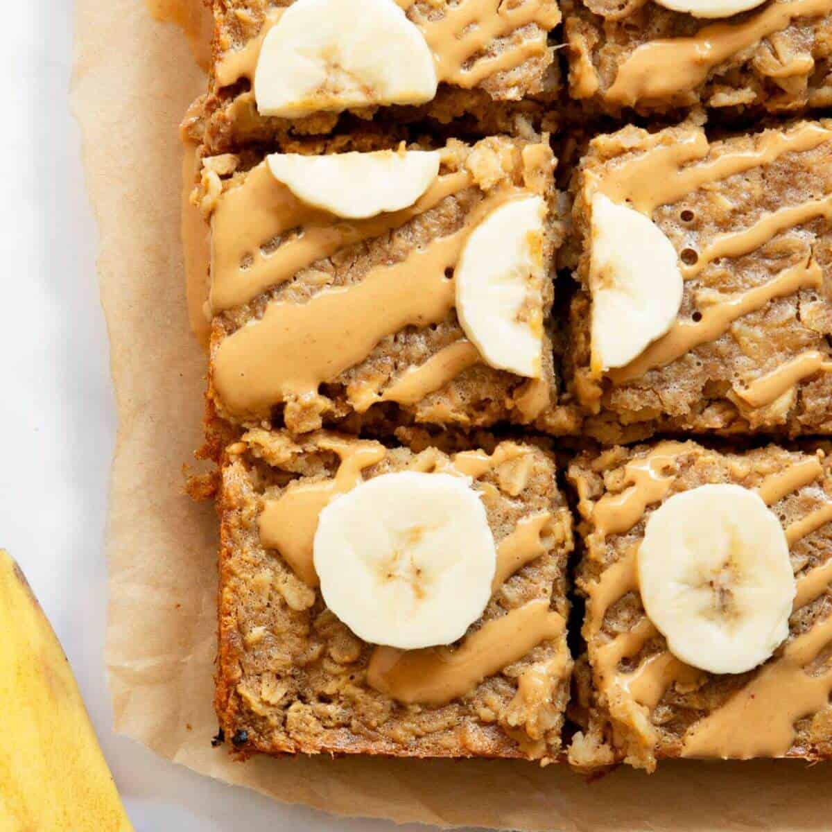 Healthy Peanut Butter Banana Baked Oatmeal for Gut Health & Busy Mornings